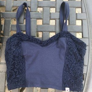 Gorgeous navy crop top! 🥰